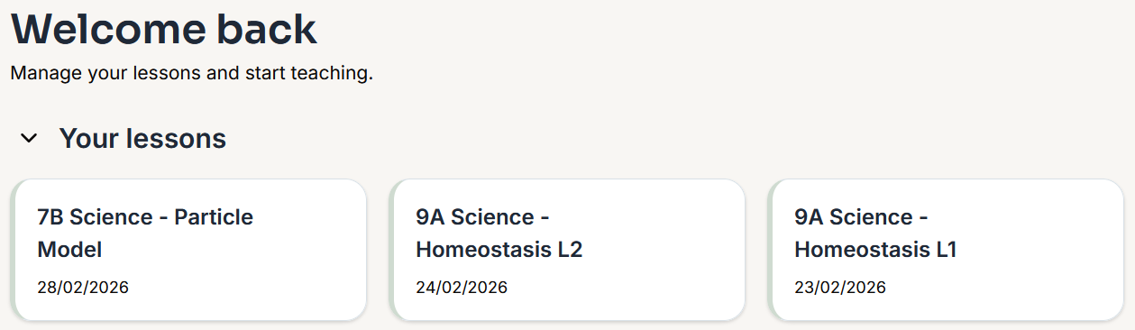 Saved ReVerbal lessons listed for later review